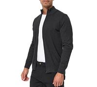 Indicode Uomini Lau Cardigan | Maglia Aperta con Collo Alto in 80% Cotone Charcoal Mix XXL