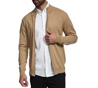 Indicode Uomini Lau Cardigan | Maglia Aperta con Collo Alto in 80% Cotone Cornstalk XXL