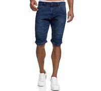 Indicode Uomini Leon Shorts | Bermuda Pantaloncini Estivi Denim in 98% Cotone Medium Indigo XXL