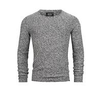 Indicode Uomini Loakim Knit Sweater | Maglione Classico a Maglia Melange con Scollo Rotondo Charcoal Mix M