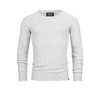 Indicode Uomini Loakim Knit Sweater | Maglione Classico a Maglia Melange con Scollo Rotondo Optical White XL