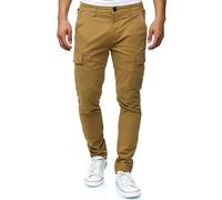 Indicode Uomini Mathews Cargo Pants | Pantaloni Cargo in Cotone con 8 Tasche Amber M