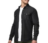 Indicode Uomini Mike Shirt | Camicia con 2 Tasche pettorali in Cotone Black M