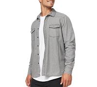 Indicode Uomini Mike Shirt | Camicia con 2 Tasche pettorali in Cotone Lt Grey M