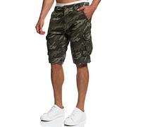 Indicode Uomini Monroe Cargo Shorts | Bermuda Pantaloncini Cargo Inclusa Cintura in Cotone Dired Camouflage XL