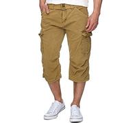 Indicode Uomini Nicolas Check Cargo Shorts | Pantaloncini Cargo 3/4 Inclusa Cintura Amber L