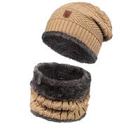 Indicode Uomini Siracusa SET Hat & Scarf | Set invernale di berretto e sciarpa Beige One Size