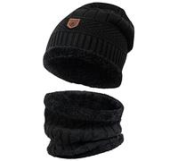 Indicode Uomini Siracusa SET Hat & Scarf | Set invernale di berretto e sciarpa Black One Size