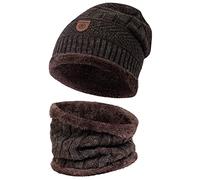 Indicode Uomini Siracusa SET Hat & Scarf | Set invernale di berretto e sciarpa Dk Brown One Size