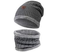 Indicode Uomini Siracusa SET Hat & Scarf | Set invernale di berretto e sciarpa Grey Mix One Size
