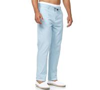 Indicode Uomini Veneto Pants | Pantaloni in Lino e Cotone Blue Wave S