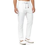 Indicode Uomini Veneto Pants | Pantaloni in Lino e Cotone Offwhite S
