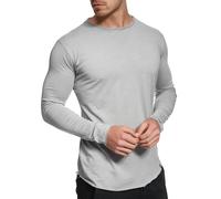 Indicode Uomini Willbur Longsleeve Shirt | Maglietta a Maniche Lunghe in Cotone Lt Grey M