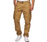 Indicode Uomini William Cargo Pants | Pantaloni Cargo in Cotone con 7 Tasche Incluso Cintura Amber L