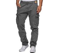 Indicode Uomini William Cargo Pants | Pantaloni Cargo in Cotone con 7 Tasche Incluso Cintura Iron XL