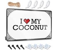 Indie Outhouse - Decorazione da parete vintage "I Love My Coconut Soft Area", rustica, da appendere alla parete (20 x 30 cm)