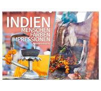 INDIEN Menschen Farben Impressionen (Wandkalender 2026 DIN A2 quer), CALVENDO Monatskalender: Farbige Impressionen von den Ufern es Ganges
