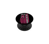 Indietro La Consapevolezza del cancro al seno rosa USA Bandiera americana Ragazza PopSockets PopGrip Adesivo