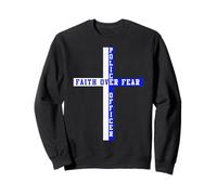 Indietro La Fede Blu sulla Paura Patriottica Cristiana Americana Felpa