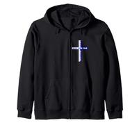 Indietro La Fede Blu sulla Paura Patriottica Cristiana Americana Felpa con Cappuccio