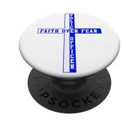 Indietro La fede blu sulla paura Patriottica cristiana americana PopSockets PopGrip Adesivo