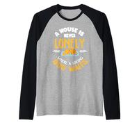 Indietro Stampa Una casa Non è mai Sola Dove aspetta Un Cane amorevole Maglia con Maniche Raglan