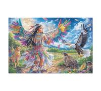 Indigenous with Eagles And Fox Puzzle 1000 Pezzi Rompicapo Per Serate Solitarie Happy Time Attività Rilassante Per Momenti Di Pace Antistress Naturale Regalo Per Tutti 1000 PCS