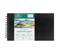 Indigo Artpapers Wiropad di carta per acquerelli, 24 fogli, 22,7 x 30,5 cm, 300 g, realizzato a mano, 100% cotone, pressata a freddo, senza acidi, con 4 bordi naturali, blocco per schizzi