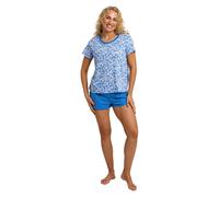 Indigo Sky Completo Pigiama Donna Palm Print Cotone Rich Maniche Corte 8-22