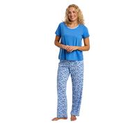 Indigo Sky Pigiama Donna Lungo Foglia/Ananas Cotone Ricco Set 8-22