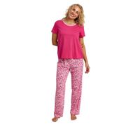 Indigo Sky Pigiama Donna Lungo Foglia/Ananas Cotone Ricco Set 8-22