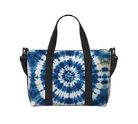 Indigo Tie Dye, borsone da viaggio, leggero, da portare con sé, per uomini e donne, impermeabile, per la notte, in palestra, nei fine settimana