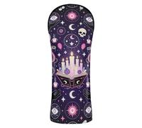Indigo Witchy Witches Magie Libro di incantesimi Candele Art Head Cover per mazze da golf Accessori in pelle di alta qualità con targhetta numerica progettata per adattarsi a tutti i legni e