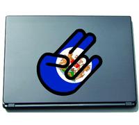 INDIGOS The Shocker Hand Sticker Decal Adesivo per Computer Portatile, 297 x 205 mm, Contorno Nero con Bandiera Hong Kong