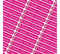 Indigos UG Adesivi con nome per bambini, 6 x 1 cm, 087, orsacchiotto, etichette autoadesive, 60 adesivi personalizzati per asilo, penne, libri, portapenne, righelli e giocattoli