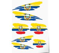 Indigos UG Adesivi Ecuador - 7 adesivi per auto - Bandiera con 3 strisce - Bandiere autoadesive per lunotto posteriore, modellismo, sport, moto, auto, tuning, finestre, bagagliaio