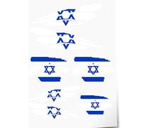Indigos UG Adesivi Israele - 7 adesivi per auto - Bandiera con 3 strisce - Bandiere autoadesive per lunotto posteriore, modellismo, sport, moto, auto, tuning, finestre, bagagliaio