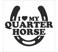 INDIGOS UG Adesivo per Auto, JDM - Die Cut - I Love My Quarter Cavallo Decal Laptop Window Sticker - Nero - 106 mm x 88 mm