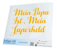 INDIGOS UG Adesivo per auto - JDM Die Cut - My Daddy è il mio supereroe - 140 x 90 mm giallo - Carnevale Festa del papà Area Cielo Uomo Party Cono Giorno Uomo