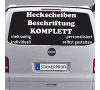 INDIGOS UG® Adesivo per lunotto posteriore completo, adesivo per lunotto posteriore, con scritta fino a 3 blocchi, adatto per auto, camion, SUV, privato e commerciale, testo desiderato