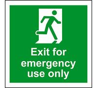 INDIGOS UG - Adesivo - Sicurezza - Avviso - Exit For Emergency Use Only Safety sign 30 x 30 cm - Adesivo per ufficio, azienda, scuola, hotel, protezione di fabbrica