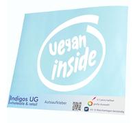 INDIGOS UG Bumper Adesivo - The Vegan Inside - 120x120 mm Bianco