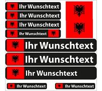 INDIGOS UG Fahrrad Aufkleber Albanien - 13 Fahnenaufkleber Glatt - Sticker selbst gestalten - Fahrrad - Auto - Motorrad - Namensaufkleber wasserfest personalisiert - Wunschtext