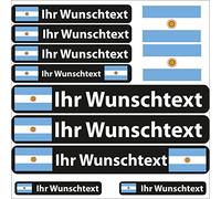 INDIGOS UG Fahrrad Aufkleber Argentinien - 13 Fahnenaufkleber Glatt - Sticker selbst gestalten - Fahrrad - Auto - Motorrad - Namensaufkleber wasserfest personalisiert - Wunschtext