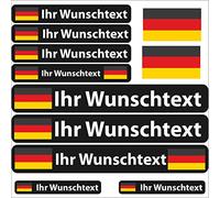 INDIGOS UG Fahrrad Aufkleber Deutschland - 13 Fahnenaufkleber Glatt - Sticker selbst gestalten - Fahrrad - Auto - Motorrad - Namensaufkleber wasserfest personalisiert - Wunschtext