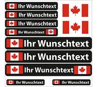 INDIGOS UG Fahrrad Aufkleber Kanada - 13 Fahnenaufkleber Glatt - Sticker selbst gestalten - Fahrrad - Auto - Motorrad - Namensaufkleber wasserfest personalisiert - Wunschtext