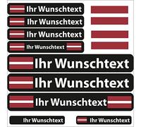 INDIGOS UG Fahrrad Aufkleber Lettland - 13 Fahnenaufkleber Glatt - Sticker selbst gestalten - Fahrrad - Auto - Motorrad - Namensaufkleber wasserfest personalisiert - Wunschtext