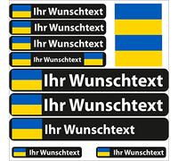 INDIGOS UG Fahrrad Aufkleber Ukraine - 13 Fahnenaufkleber Glatt - Sticker selbst gestalten - Fahrrad - Auto - Motorrad - Namensaufkleber wasserfest personalisiert - Wunschtext