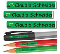 INDIGOS UG - Namensaufkleber Kinder Schule - 49x7 mm - personalisierbar - 004 - Bagger - 88 Sticker - Namensschilder personalisiert - Aufkleber selbst gestalten - Stifte, KITA, Federmappe