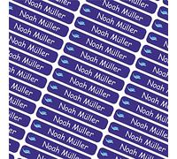 Indigos UG Namensaufkleber Kinder Schule - 6x1cm - 014 - Delphin - Etiketten selbstklebend - 60 personalisierte Aufkleber für Kindergarten, Stifte, Bücher, Brotdose, Federmappe, Lineale & Spielzeug